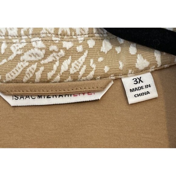 Isaac Mizrahi Live 3X Jean Jacket Chestnut 4 Pocket Snap Up Cheetah Animal NEW - Picture 5 of 6